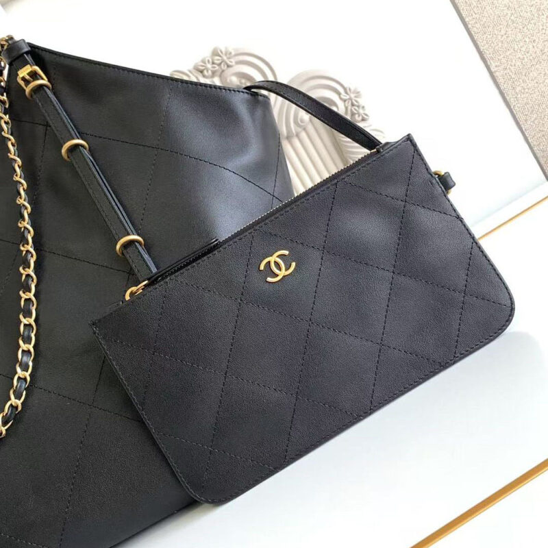 CHANEL BLACK QUILTED CATTLE LEATHER TOTE BAGS 36X59X13CM SHOULDER BAGS - Image 7