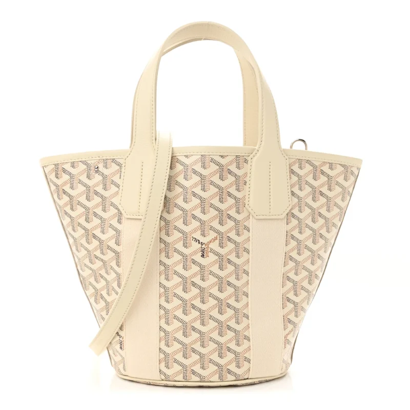 GOYARD BELHARRA TOTE PM SAND GOYARDINE CANVAS