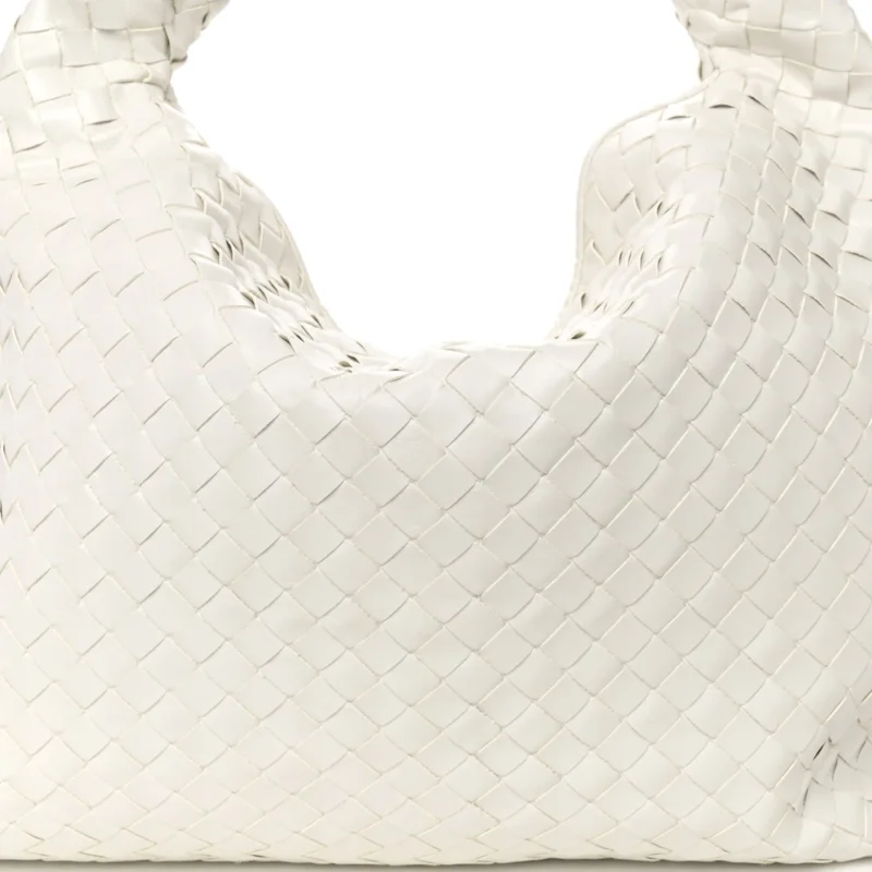 BOTTEGA VENETA LARGE INTRECCIATO HOP WHITE NAPPA LEATHER - Image 8