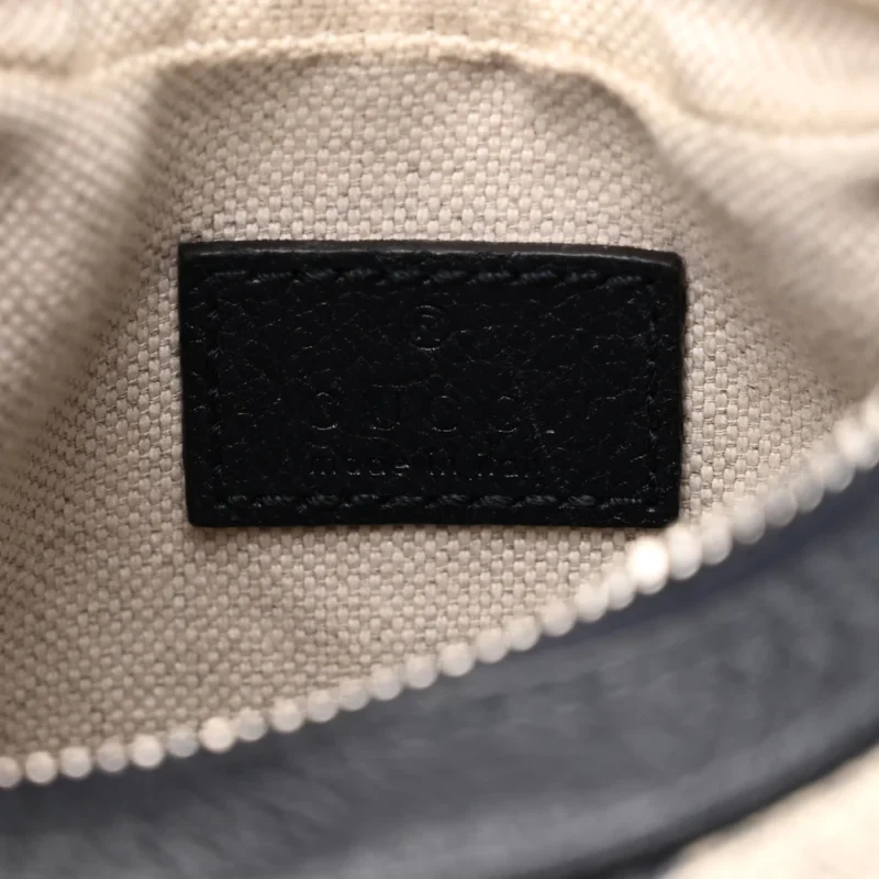 GUCCI SMALL WEB ATTACHE SHOULDER BAG BEIGE/BLUE GG SUPREME MONOGRAM CANVAS & TEXTURED CALFSKIN LEATHER SILVER HARDWARE - Image 2