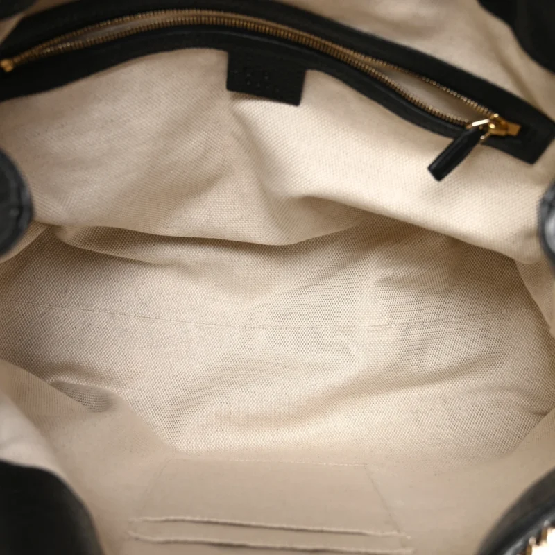 GUCCI MEDIUM SOHO CHAIN SHOULDER BAG BLACK PEBBLED CALFSKIN LEATHER LIGHT GOLD HARDWARE - Image 7