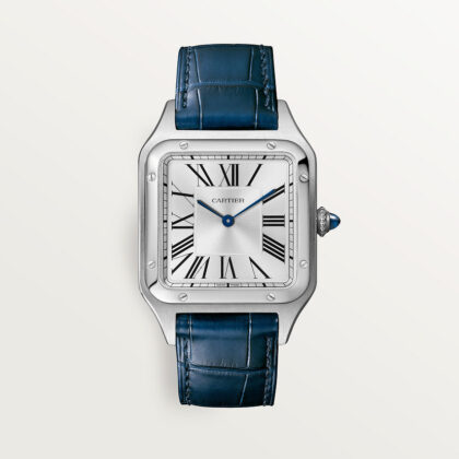SANTOS-DUMONT WATCH LARGE MODEL QUARTZ MOVEMENT STEEL LEATHER CRWSSA0022