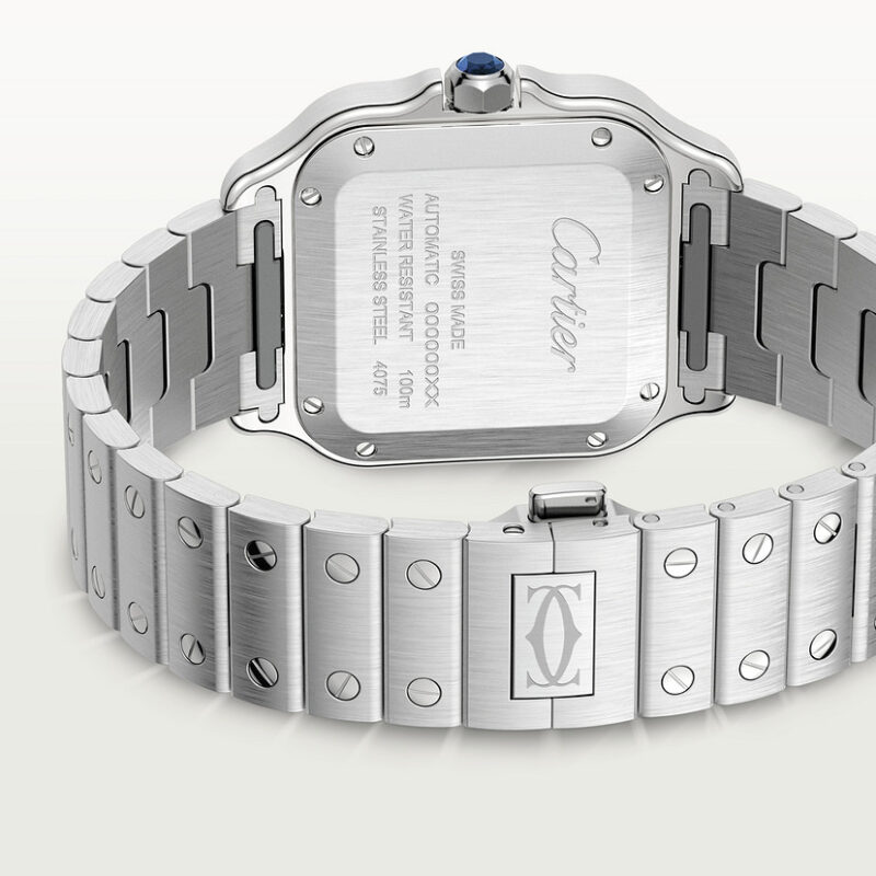 SANTOS DE CARTIER WATCH MEDIUM MODEL AUTOMATIC STEEL DIAMONDS CRW4SA0005 - Image 3