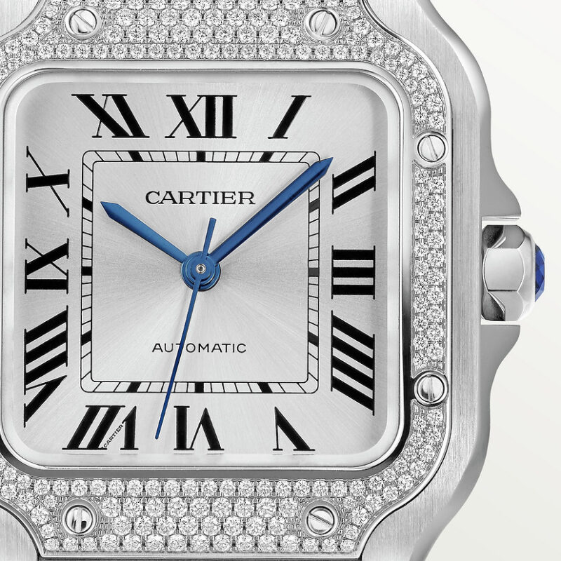SANTOS DE CARTIER WATCH MEDIUM MODEL AUTOMATIC STEEL DIAMONDS CRW4SA0005 - Image 7