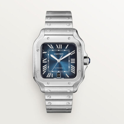 SANTOS DE CARTIER WATCH LARGE MODEL STEEL CRWSSA0030
