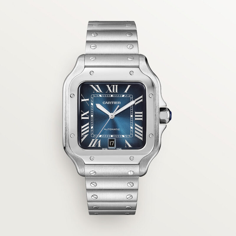 SANTOS DE CARTIER WATCH LARGE MODEL STEEL CRWSSA0030