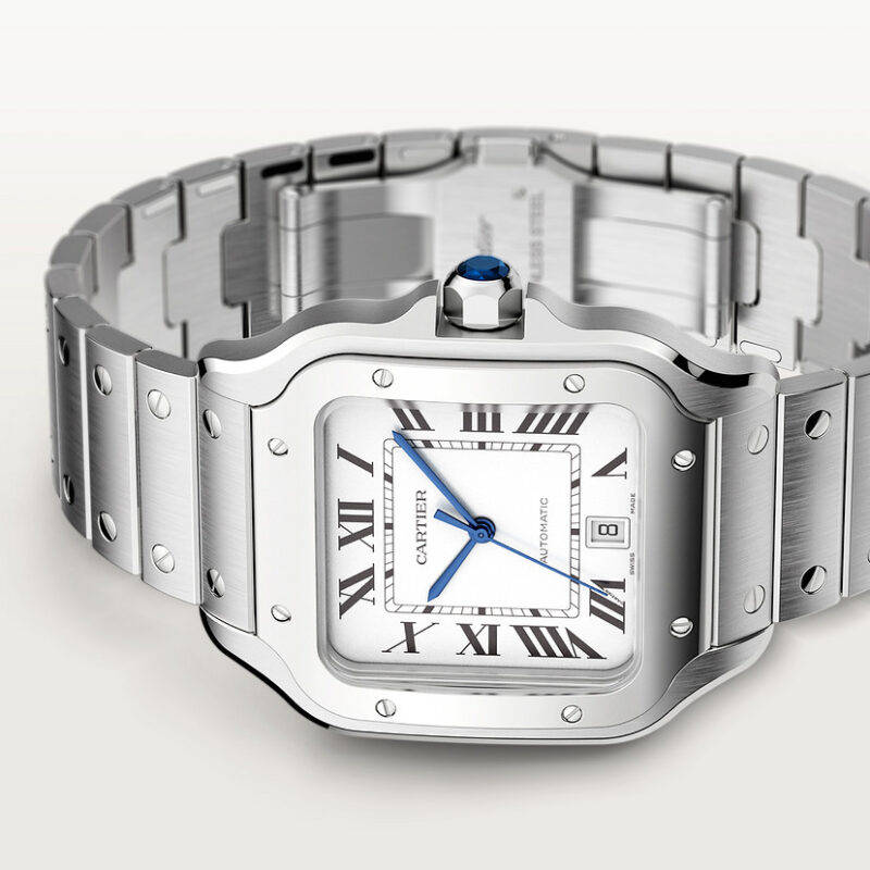 SANTOS DE CARTIER WATCH LARGE MODEL STEEL CRWSSA0018 - Image 9