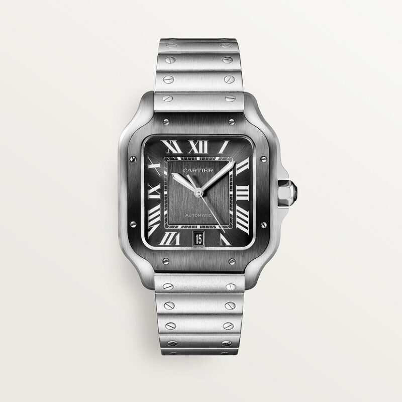 SANTOS DE CARTIER WATCH LARGE MODEL STEEL ADLC CRWSSA0037
