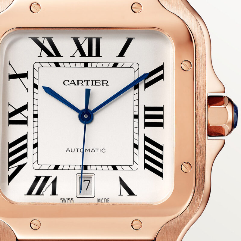 SANTOS DE CARTIER WATCH LARGE MODEL ROSE GOLD CRWGSA0019 - Image 7