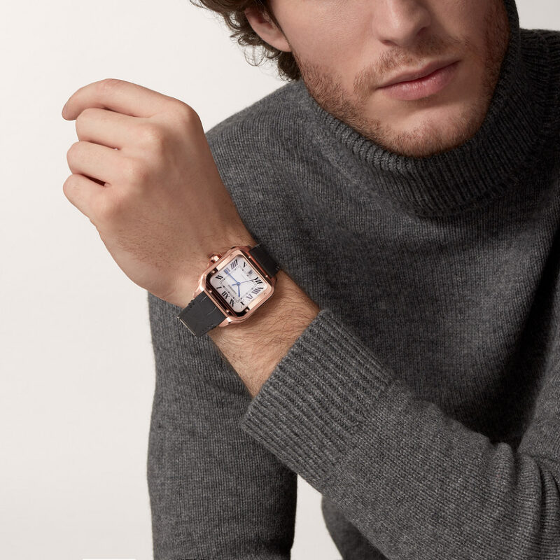SANTOS DE CARTIER WATCH LARGE MODEL ROSE GOLD CRWGSA0019 - Image 8