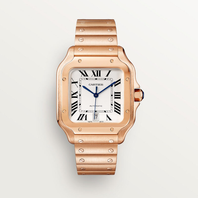 SANTOS DE CARTIER WATCH LARGE MODEL ROSE GOLD CRWGSA0018 - Image 3