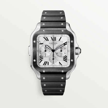 SANTOS DE CARTIER CHRONOGRAPH WATCH EXTRA-LARGE MODEL STEEL ADLC CRWSSA0017