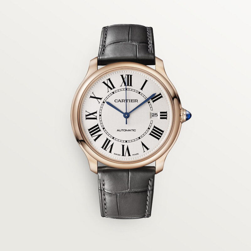 RONDE LOUIS CARTIER WATCH 40 MM ROSE GOLD LEATHER CRWGRN0011