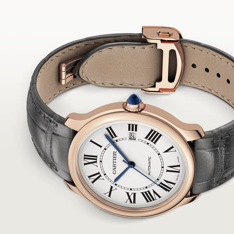 RONDE LOUIS CARTIER WATCH 40 MM ROSE GOLD LEATHER CRWGRN0011 - Image 5