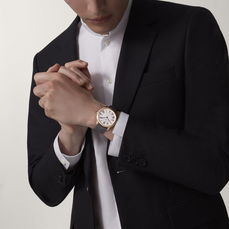 RONDE LOUIS CARTIER WATCH 40 MM ROSE GOLD LEATHER CRWGRN0011 - Image 7