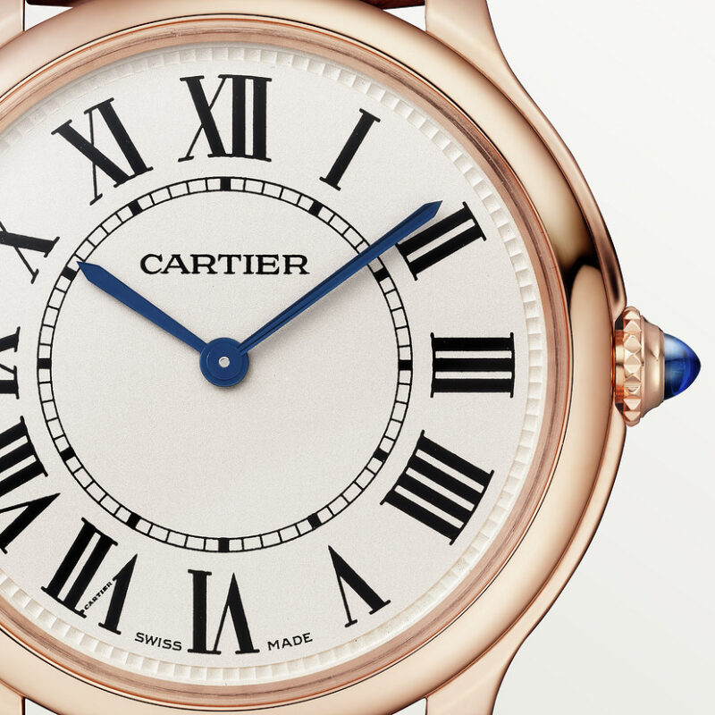 RONDE LOUIS CARTIER WATCH 36 MM QUARTZ MOVEMENT ROSE GOLD LEATHER CRWGRN0012 - Image 6