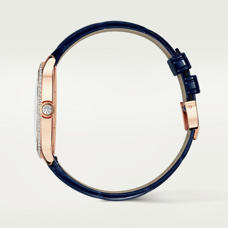 RONDE LOUIS CARTIER WATCH 36 MM QUARTZ MOVEMENT ROSE GOLD DIAMONDS LEATHER CRWJRN0010 - Image 4