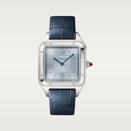 PRECIOUS SANTOS-DUMONT BOX EXTRA-LARGE PLATINUM (925/1000) WATCH AND PRECIOUS SANTOS-DUMONT BOX CRWGSA0050
