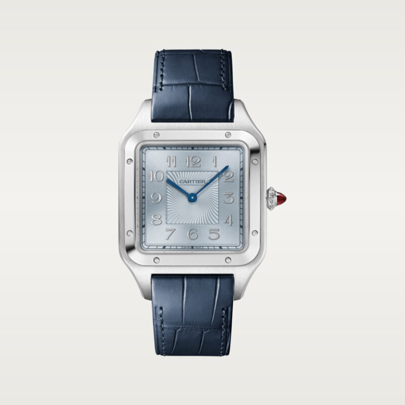 PRECIOUS SANTOS-DUMONT BOX EXTRA-LARGE PLATINUM (925/1000) WATCH AND PRECIOUS SANTOS-DUMONT BOX CRWGSA0050