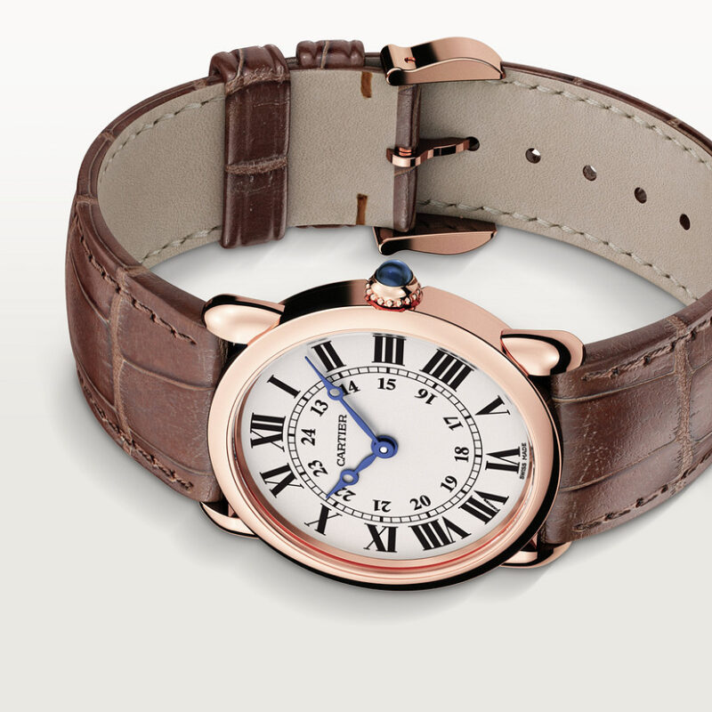 RONDE LOUIS CARTIER WATCH 29MM QUARTZ MOVEMENT ROSE GOLD LEATHER CRW6800151 - Image 4