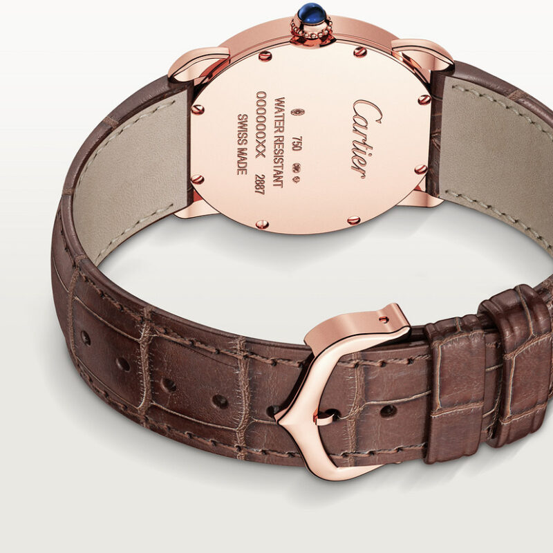 RONDE LOUIS CARTIER WATCH 29MM QUARTZ MOVEMENT ROSE GOLD LEATHER CRW6800151 - Image 5