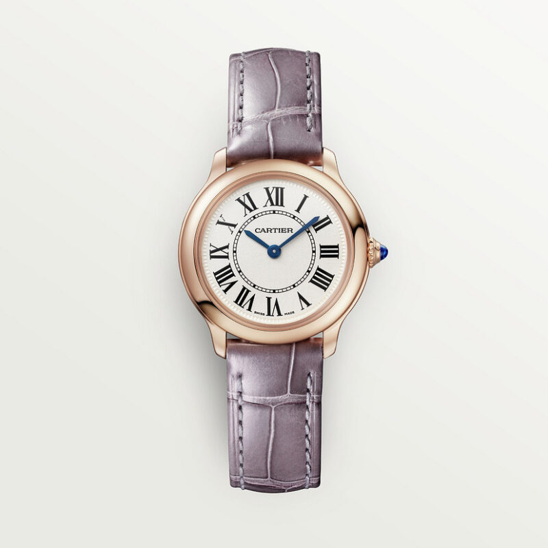 RONDE LOUIS CARTIER WATCH 29 MM QUARTZ MOVEMENT ROSE GOLD LEATHER CRWGRN0013 - Image 2