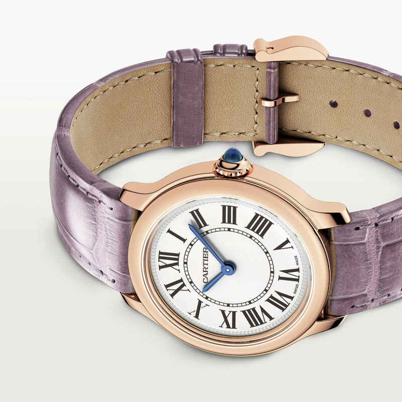 RONDE LOUIS CARTIER WATCH 29 MM QUARTZ MOVEMENT ROSE GOLD LEATHER CRWGRN0013 - Image 5