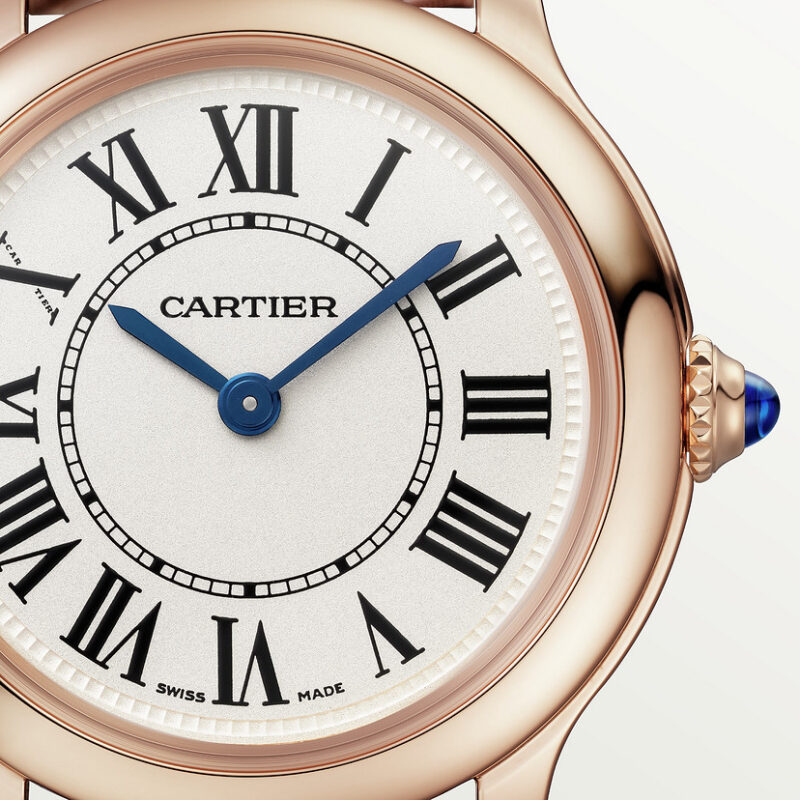 RONDE LOUIS CARTIER WATCH 29 MM QUARTZ MOVEMENT ROSE GOLD LEATHER CRWGRN0013 - Image 6