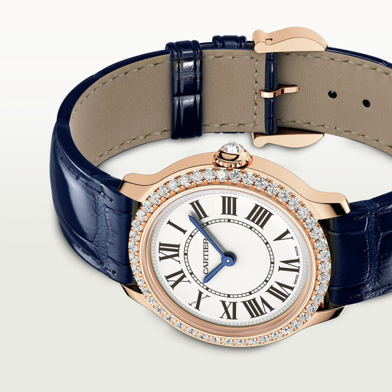 RONDE LOUIS CARTIER WATCH 29 MM QUARTZ MOVEMENT ROSE GOLD DIAMONDS LEATHER CRWJRN0009 - Image 5