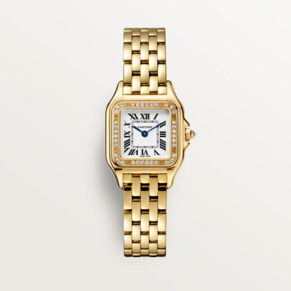 PANTHERE DE CARTIER WATCH SMALL MODEL QUARTZ MOVEMENT YELLOW GOLD DIAMONDS CRWJPN0048