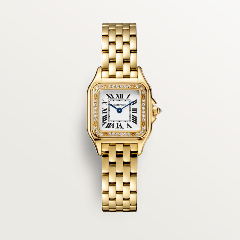 PANTHERE DE CARTIER WATCH SMALL MODEL QUARTZ MOVEMENT YELLOW GOLD DIAMONDS CRWJPN0048