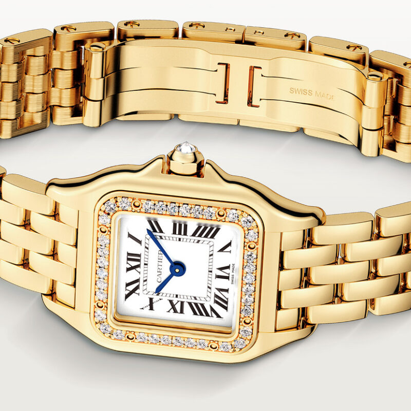 PANTHERE DE CARTIER WATCH SMALL MODEL QUARTZ MOVEMENT YELLOW GOLD DIAMONDS CRWJPN0048 - Image 4