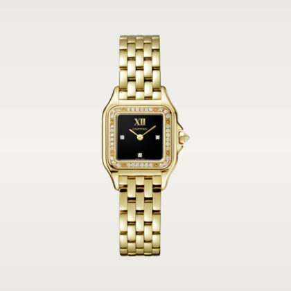 PANTHERE DE CARTIER WATCH SMALL MODEL QUARTZ MOVEMENT YELLOW GOLD DIAMONDS CRWJPN0053