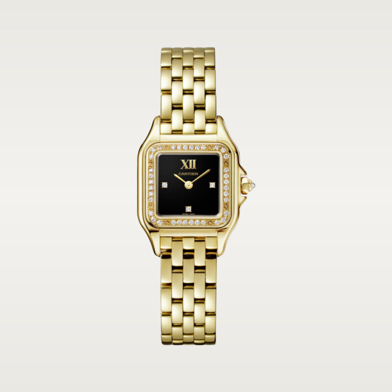 PANTHERE DE CARTIER WATCH SMALL MODEL QUARTZ MOVEMENT YELLOW GOLD DIAMONDS CRWJPN0053