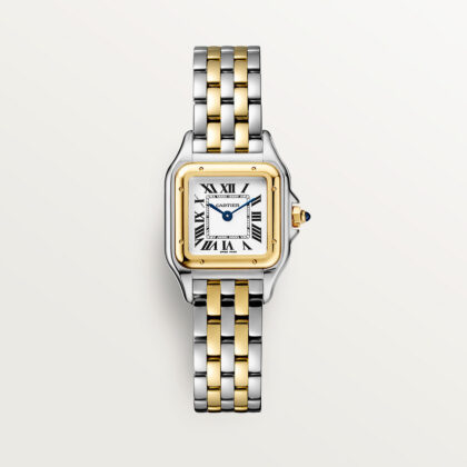 PANTHERE DE CARTIER WATCH SMALL MODEL QUARTZ MOVEMENT YELLOW GOLD STEEL CRW2PN0006