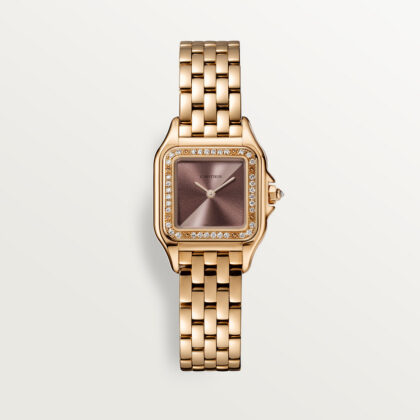 PANTHERE DE CARTIER WATCH SMALL MODEL QUARTZ MOVEMENT ROSE GOLD DIAMONDS CRWJPN0035