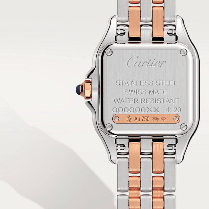 PANTHERE DE CARTIER WATCH SMALL MODEL QUARTZ MOVEMENT ROSE GOLD STEEL DIAMONDS CRW3PN0006 - Image 3