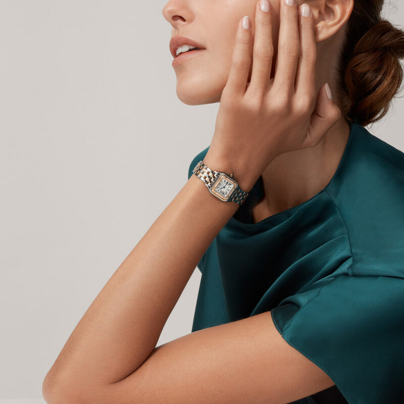 PANTHERE DE CARTIER WATCH SMALL MODEL QUARTZ MOVEMENT ROSE GOLD STEEL DIAMONDS CRW3PN0006 - Image 9