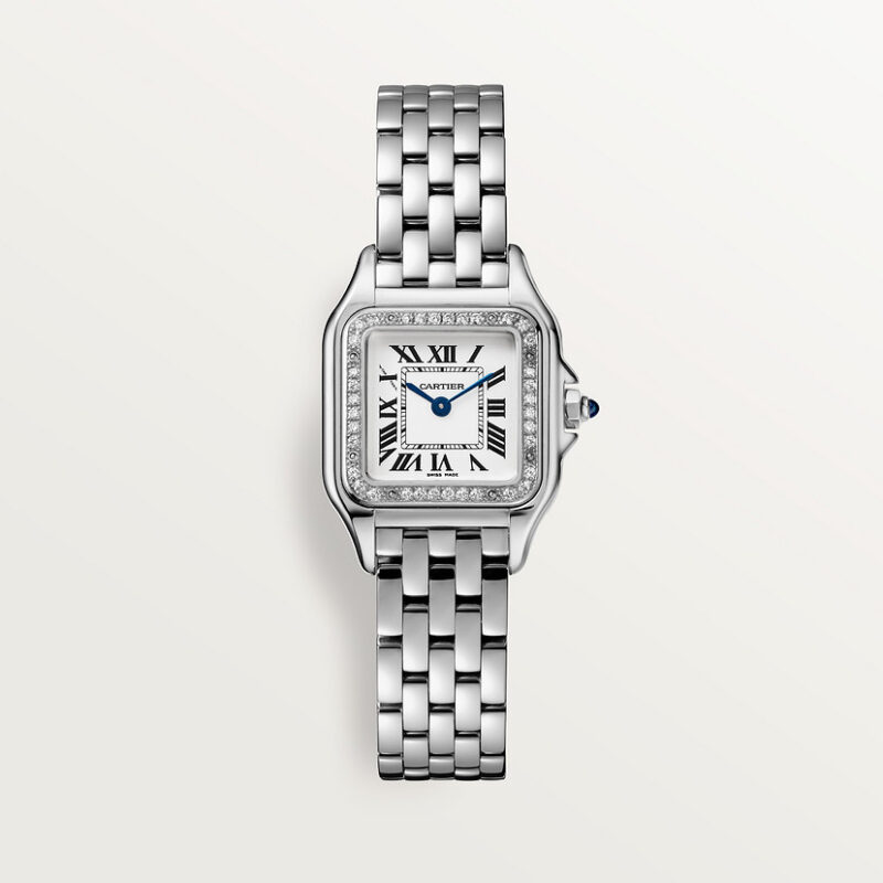 PANTHERE DE CARTIER WATCH SMALL MODEL QUARTZ MOVEMENT STEEL DIAMONDS CRW4PN0007 - Image 2