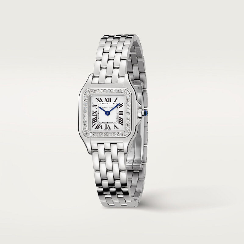 PANTHERE DE CARTIER WATCH SMALL MODEL QUARTZ MOVEMENT STEEL DIAMONDS CRW4PN0007 - Image 3