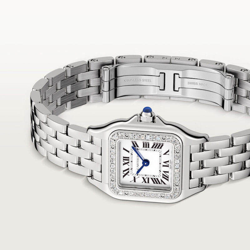 PANTHERE DE CARTIER WATCH SMALL MODEL QUARTZ MOVEMENT STEEL DIAMONDS CRW4PN0007 - Image 8