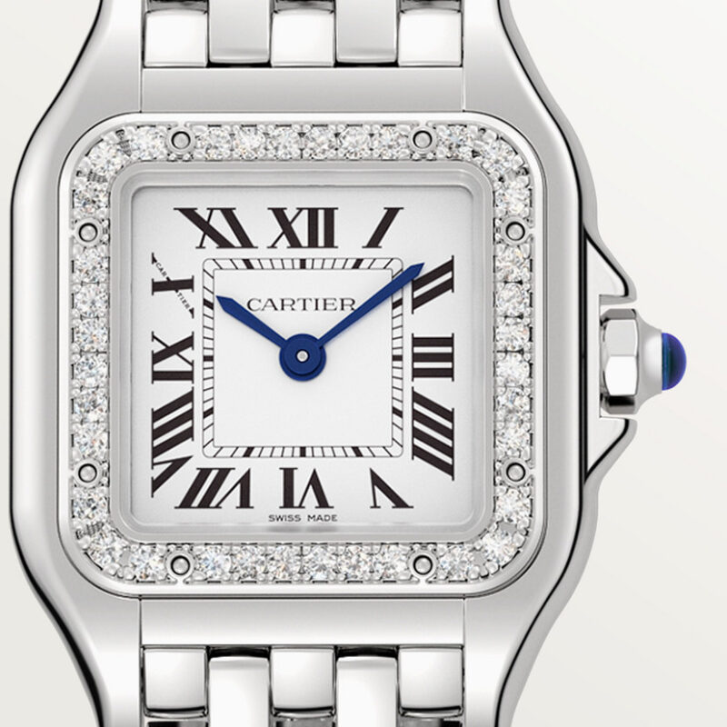 PANTHERE DE CARTIER WATCH SMALL MODEL QUARTZ MOVEMENT STEEL DIAMONDS CRW4PN0007 - Image 9