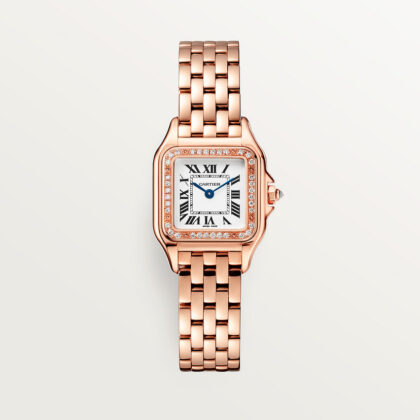PANTHERE DE CARTIER WATCH SMALL MODEL QUARTZ MOVEMENT ROSE GOLD DIAMONDS CRWJPN0049