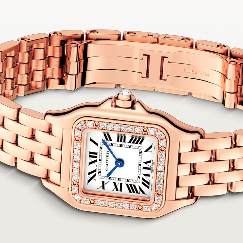 PANTHERE DE CARTIER WATCH SMALL MODEL QUARTZ MOVEMENT ROSE GOLD DIAMONDS CRWJPN0049 - Image 4