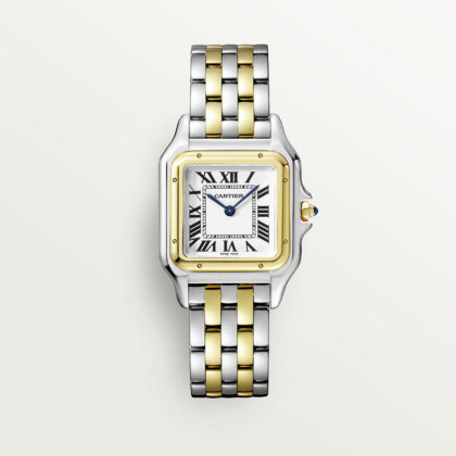 PANTHERE DE CARTIER WATCH MEDIUM MODEL QUARTZ MOVEMENT YELLOW GOLD STEEL CRW2PN0007