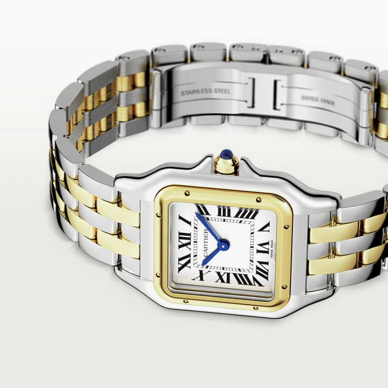 PANTHERE DE CARTIER WATCH MEDIUM MODEL QUARTZ MOVEMENT YELLOW GOLD STEEL CRW2PN0007 - Image 8