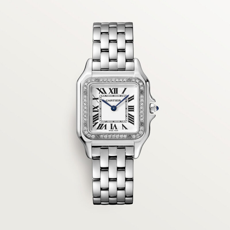 PANTHERE DE CARTIER WATCH MEDIUM MODEL QUARTZ MOVEMENT STEEL DIAMONDS CRW4PN0008 - Image 2