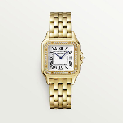 PANTHERE DE CARTIER WATCH MEDIUM MODEL QUARTZ MOVEMENT YELLOW GOLD DIAMONDS CRWJPN0016