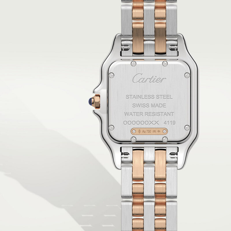 PANTHERE DE CARTIER WATCH MEDIUM MODEL QUARTZ MOVEMENT ROSE GOLD STEEL DIAMONDS CRW3PN0007 - Image 4