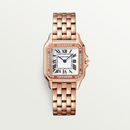 PANTHERE DE CARTIER WATCH MEDIUM MODEL QUARTZ MOVEMENT ROSE GOLD DIAMONDS CRWJPN0009